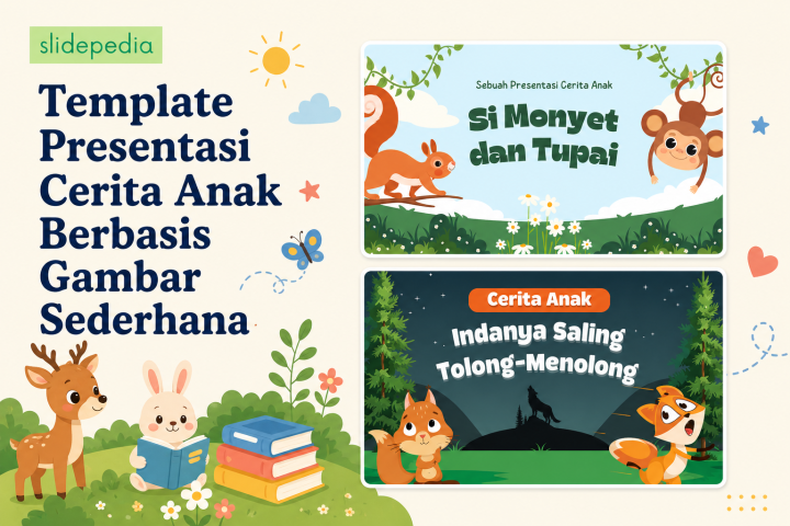 Template Presentasi Cerita Anak Berbasis Gambar Sederhana