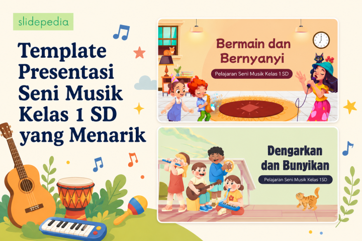 Template Presentasi Seni Musik Kelas 1 SD yang Menarik