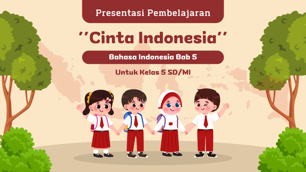 desain template presentasi Bahasa Indonesia kelas 5 SD