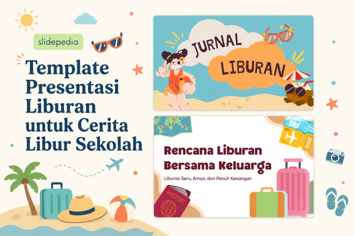 Template Presentasi Liburan untuk Cerita Libur Sekolah