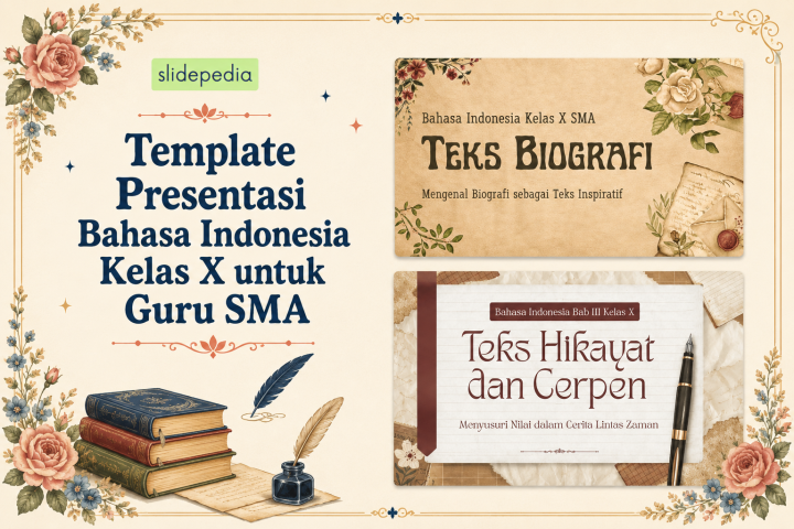 Template Presentasi Bahasa Indonesia Kelas X untuk Guru SMA