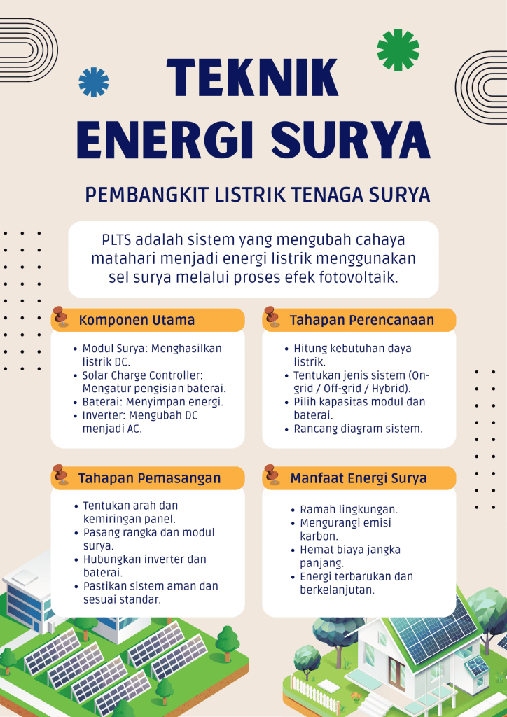 template poster pada teknik energi surya
