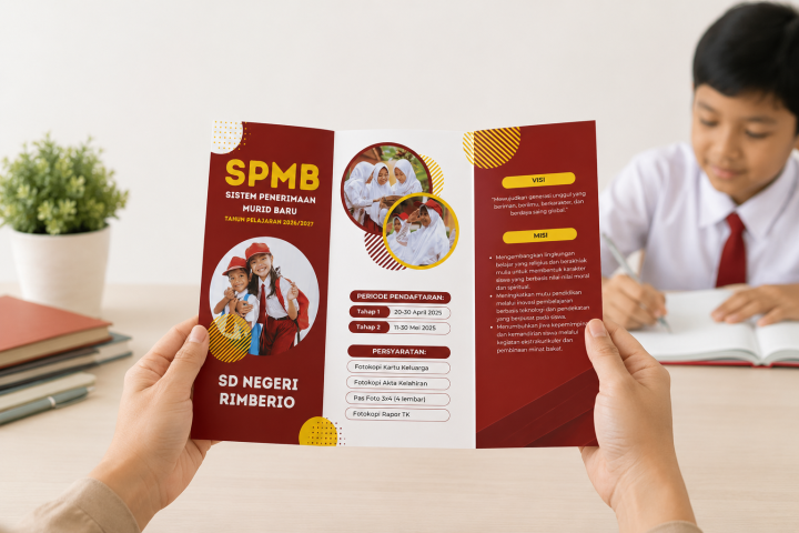 Template Brosur SPMB untuk Menjelaskan Jalur Pendaftaran ke Orang Tua