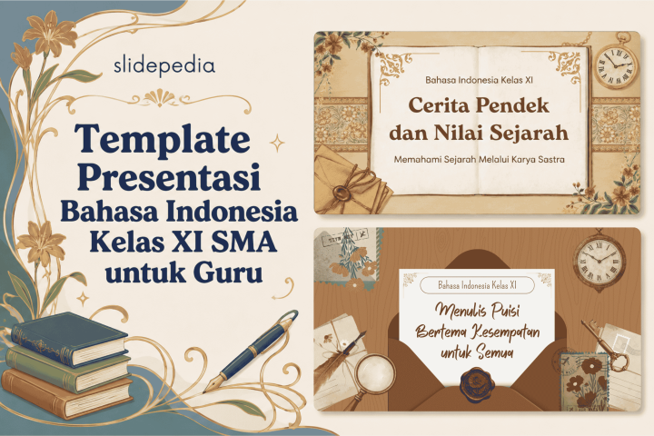 Gambar artikel: Template Presentasi Bahasa Indonesia Kelas XI SMA untuk Guru