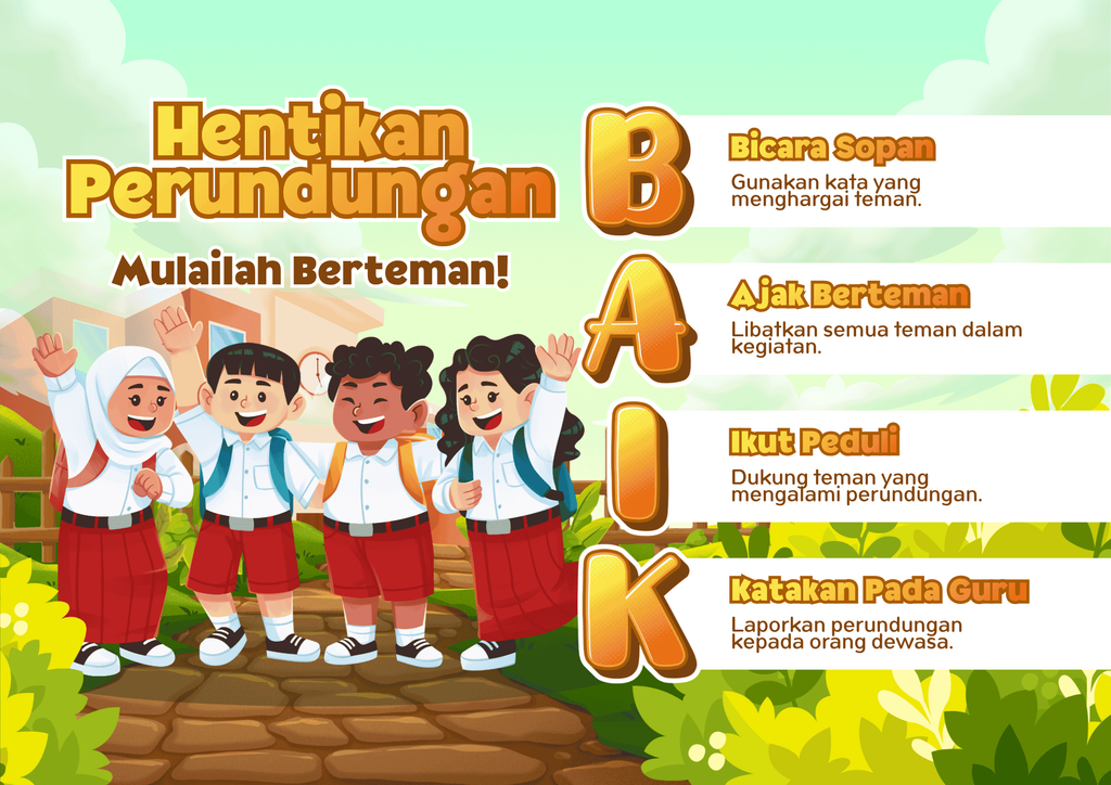 cara mencegah perundungan dengan poster