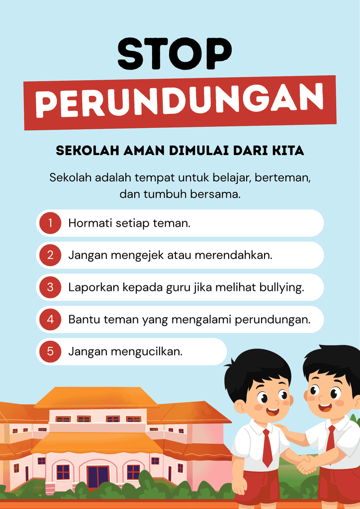 cara mencegah perundungan dengan poster