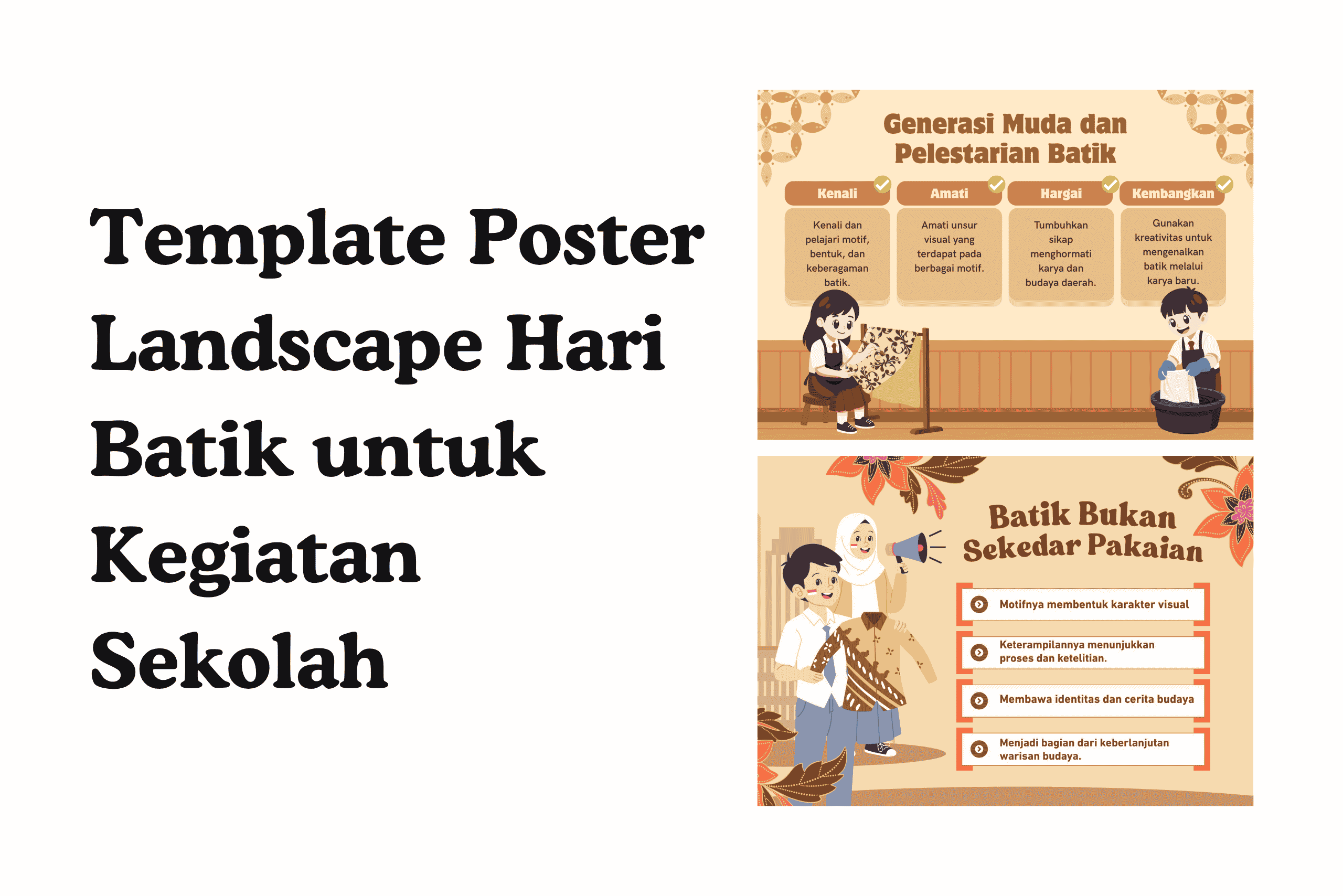 Template Poster Landscape Hari Batik untuk Kegiatan Sekolah